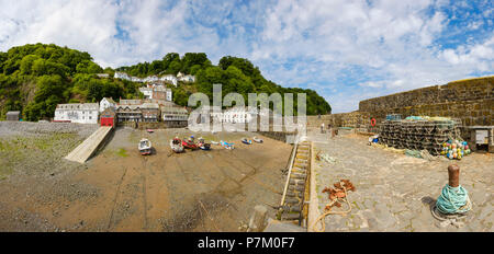 Porto di pesca, Clovelly, Devon, Inghilterra, Regno Unito Foto Stock