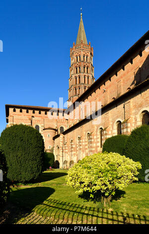 Francia, Haute Garonne, Tolosa, un arresto su El Camino de Santiago, Saint Sernin basilica elencati come patrimonio mondiale dall' UNESCO Foto Stock