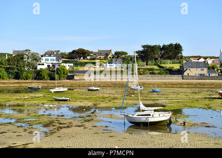 Francia, Finisterre, Iroise vedere, Armorique parco naturale regionale, Le Conquet, Porto Foto Stock