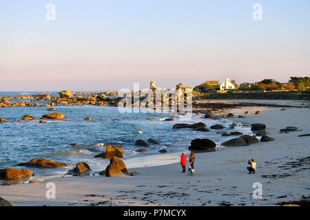 Francia, Finisterre, Pays des Abers, leggende Costa, Brignogan Plages, Pointe de Beg Pol Foto Stock