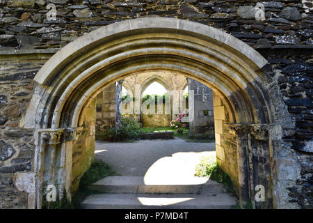 Francia, Cotes d'Armor, fermata sulla via di San Giacomo, di Paimpol, Abbazia di Beauport XIII secolo, all'interno la chiesa abbaziale Foto Stock