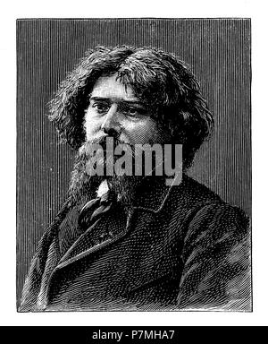 Alphonse Daudet (nato il 13 maggio 1840 a Nîmes, Gard- † Dicembre 16, 1897 a Parigi), scrittore francese, 1895 Foto Stock