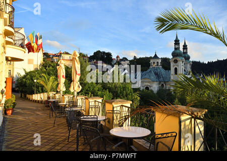 Repubblica ceca, Boemia occidentale, la storica città vecchia di Karlsbad, Karlovy Vary, Marie Madeleine (Sv Mari Magdaleny) Foto Stock