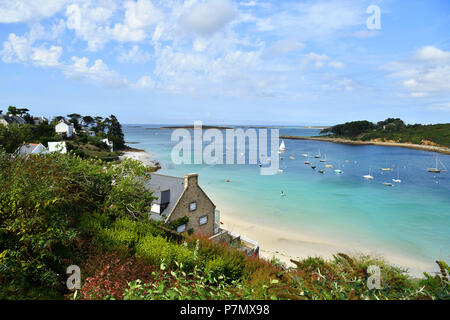 Francia, Finisterre, Pays des Abers, leggende Costa, Saint Pabu, Aber Benoît Foto Stock