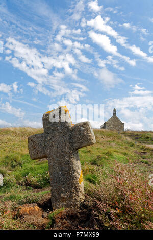 Francia, Finisterre, Iroise mare, Legendes Costa, Landunvez, St Sansone Cappella Foto Stock
