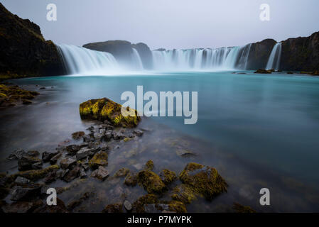 Cascate Godafoss, Nord Islanda, Myvatn regione, Islanda Foto Stock