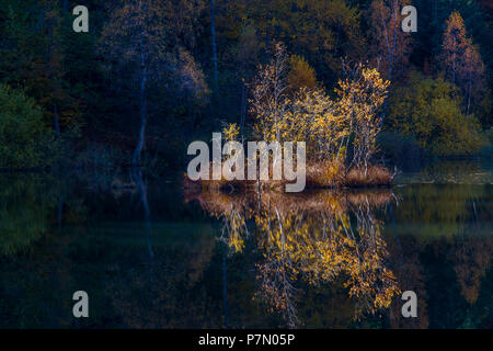 Orsiera Rocciavre Park, la Valle di Susa, distretto di Torino, Piemonte, Italia, autunno presso il lago paradiso delle Rane Foto Stock