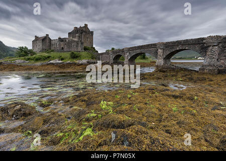 Eilean Donan Castle, distretto di Kintail, Scozia, Europa Foto Stock