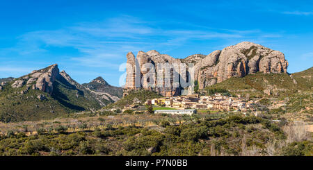 Aguero village, provincia di Huesca, Aragona, Spagna, Europa Foto Stock