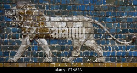 Neo-Babylonina Impero. Terracotta Glased lion dal processionale via dal tempio di Marduk per la Ishtar Gate. Babilonia. 604-562 A.C. Museo dell'Antico Oriente, Istanbul. Foto Stock