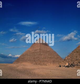 PIRAMIDE DE KEFREN - IV dinastia - hacia el 2550 AC. Posizione: CHEPHREN Piramide di Giza in Egitto. Foto Stock