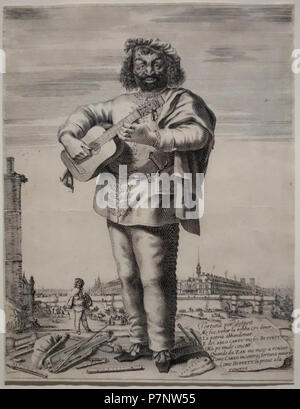 Inglese: stampa nel Museo Nazionale di Arte Occidentale, Tokyo, Giappone. Questa illustrazione è in quanto l'artista morì più di 70 anni fa. La fotografia è stata ammessa nel museo senza restrizione. Il 6 settembre 2013, 21:42:56 61 Carlo Cantu chiamato il Buffeto, da Stefano Della Bella, 1646, di attacco e di incisione - Museo Nazionale di Arte Occidentale di Tokyo - DSC08343 Foto Stock
