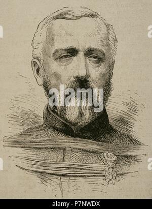 Felix Charles Douay (1816-1879). Generale dell'esercito francese. Ritratto. Incisione. 'La Ilustracion Española y Americana ", 1870. Foto Stock