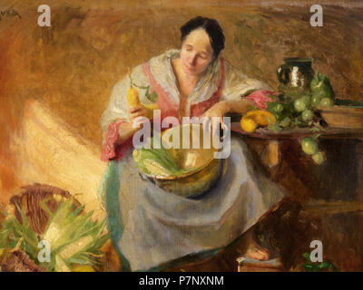 Fotocamere digitali Olympus 60 Carl Duxa - Gemüsefrau Foto Stock