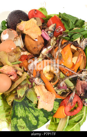 Il compost su bianco bacground Foto Stock