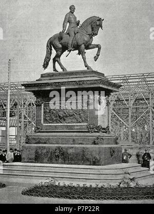 Juan Prim (1814-1870). Politico spagnolo e militari. Statua equestre nel parco della Cittadella, Barcellona, inaugurato nel 1887 e distrutta nel 1936. Foto Stock