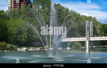 Fontana Principe Island Park Calgary Alberta Canada Foto Stock