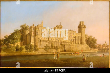 398 Warwick Castle, fronte sud, da Canaletto, c. 1749 Annuncio, olio su tela - Museo Nacional Centro de Arte Reina Sofía - DSC08620 Foto Stock