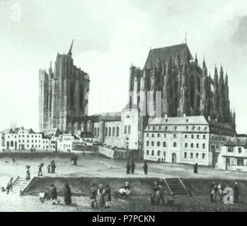 Lasinsky, Adolf, Blick auf den Kölner Dom und den Domhof von SüdostenÖl & Leinwand, rba mf177135. 237 Köln - Domplatte Dom und Domhof von Südosten Adolf Lasinsky 1829 + 1871 RBA Foto Stock