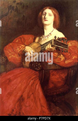 Inglese: un liuto Player . circa 1890 142 EDWIN AUSTIN ABBEY 1 Foto Stock