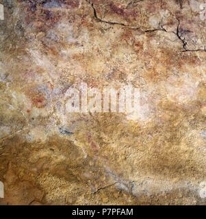 CUEVA DE AMBROSIO, PANELES CON PINTURAS RUPESTRES. ALMERIA, andalusia ESPAÑA. Foto Stock