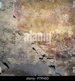 CUEVA DE AMBROSIO, PANELES CON PINTURAS RUPESTRES. ALMERIA, andalusia ESPAÑA. Foto Stock