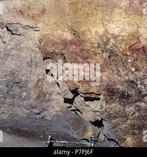 CUEVA DE AMBROSIO, PANELES CON PINTURAS RUPESTRES. ALMERIA, andalusia ESPAÑA. Foto Stock