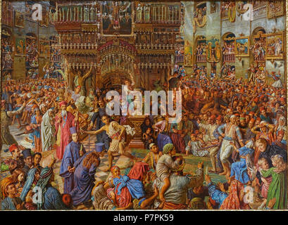 N/A. N/A 371 il miracolo del fuoco sacro, la Chiesa del Santo Sepolcro, da William Holman Hunt, 1892-1899, olio su tela - Fogg Art Museum, Harvard University - DSC01263 Foto Stock