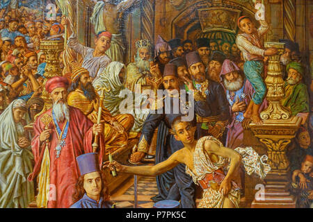 N/A. N/A 371 il miracolo del fuoco sacro, la Chiesa del Santo Sepolcro, da William Holman Hunt, dettaglio, 1892-1899, olio su tela - Fogg Art Museum, Harvard University - DSC01267 Foto Stock