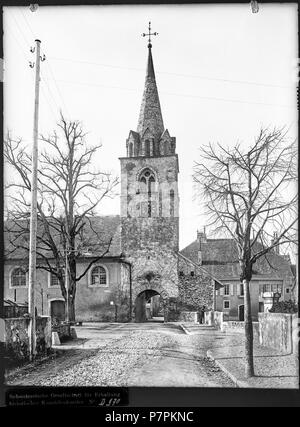 La Tour-de-Peilz, Eglise, vue partielle; Vue partielle de l'église Saint-Théodule avec son clocher, vue du nord-est. 1899 74 CH-NB - La Tour-de-Peilz, Eglise, vue partielle - Collezione Max van Berchem - EAD-7560 Foto Stock