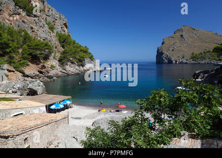 Vista della spiaggia di Sa Calobra sull isola di Maiorca Foto Stock