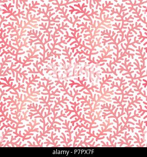 Seamless (si veda 4 piastrelle) elegante giardino di corallo pattern astratti, stampa carta da parati, Swatch, tessitura o dello sfondo Illustrazione Vettoriale