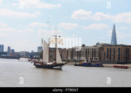 Tall Ship Oosterchelde, fiume Thames, London , REGNO UNITO Foto Stock