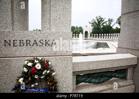 Il Memoriale della Seconda Guerra Mondiale sul National Mall di Washington, DC. Foto Stock