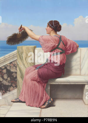 Inglese: un segnale olio su tela 80,6 x 61 cm firmato b.r.: J. W. Godward. 1918 . 1918 11 un segnale, da John William Godward Foto Stock