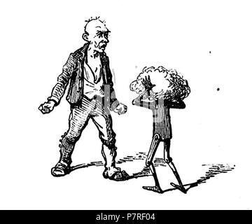 . Le avventure di Pinocchio. Italiano: "Le avventure di Pinocchio, storia di un burattino', Carlo Collodi, Bemporad & figlio, Firenze 1892 (Illustrazioni di Enrico Mazzanti) . N/A 94 Collodi - Le avventure di Pinocchio, Bemporad, 1892 (pagina 15 del raccolto) Foto Stock