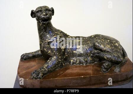 Statua di Panther. Di epoca imperiale. Opera Romana. Il granito. Museo Archeologico Nazionale di Napoli. L'Italia. Foto Stock