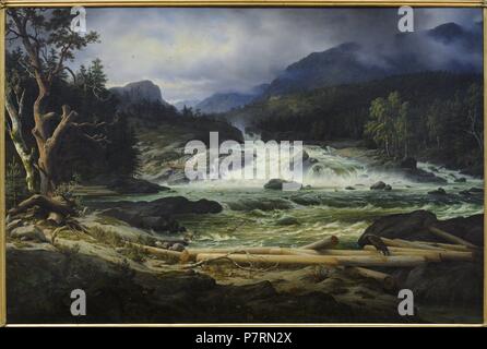 Thomas Fearnley (1802-1842). Pittore norvegese. Le Cascate di Labro di Kongsberg, 1837. Galleria Nazionale. Oslo. La Norvegia. Foto Stock