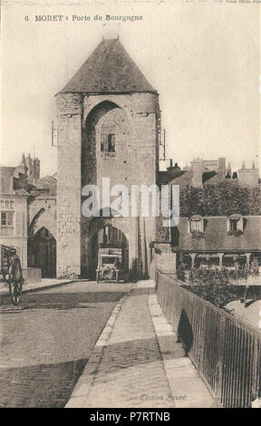 Français : Moret-sur-Loing (Seine-et-Marne, Francia) ; carte postale ancienne, vers 1925 . 1927 277 Moret-sur-Loing-FR-77-vers 1925-CPA-06 Foto Stock