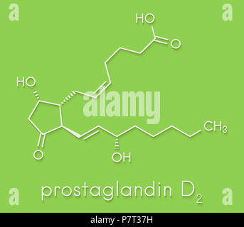 La prostaglandina D2 (PGD2 molecola). Formula di scheletro. Foto Stock