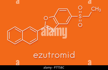 Ezutromid Duchene distrofia muscolare molecola di farmaco. Attivatore di utrophin. Formula di scheletro. Foto Stock