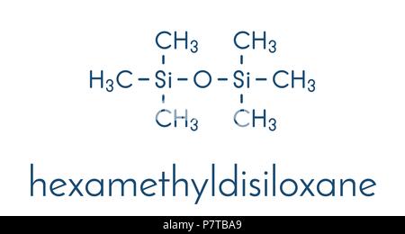 L'esametildisilossano (HDMSO) di organosilicio molecola di solvente. Formula di scheletro. Illustrazione Vettoriale