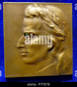 Inglese: Austria, Schiller Bronze-Plaque-medaglia n.d. da Hofner medaglione 54 x 60 mm. Rare. Johann Christoph Friedrich von Schiller, chirurgo e scrittore, 1759 Marbach, Württemberg - 1805 Weimar, Germania testata l., uniface. Wurzbach -; Brettauer -; Adolf Hess, Auktion 222, p. 35, n. 933. Artista: (otto) Hofner, 1879 Wien - 1946 Wien, Austria. Condizione: ammenda estremamente+. 4 giugno 2017, 15:10:40 29 Austria, Schiller Bronze-Plaque-medaglia n.d. da Hofner Foto Stock