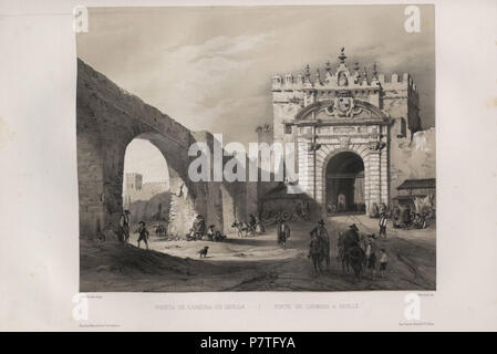 3 1844 España artística y monumentale, vistas y descripción de los Sitios y monumentos más notabili de España, vol 2, Puerta de Carmona en Sevilla Foto Stock