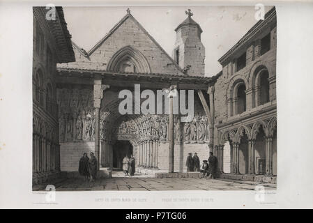 3 1850, España artística y monumentale, vistas y descripción de los Sitios y monumentos más notabili de España, vol 3, Patio de Santa María de Olite Foto Stock