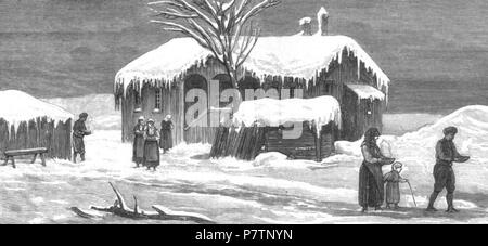 Inglese: Emily Ann Smythe o Emily Anne Beaufort o Lady Strangford (1826 - 24 Marzo 1887) era un illustratore britannico, scrittore e infermiere attivo in Egitto e la Bulgaria et al. Questo è uno degli ospedali che ha contribuito a costruire in Batak in Bulgaria . 1877 56 Bulgaria-la-orientale-DOMANDA-lady-Strangfords-ospedale-in Batak-print-1877 Foto Stock