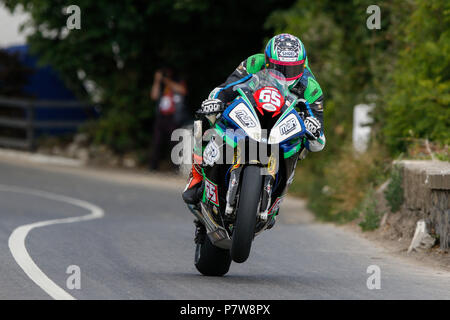 Skerries, County Dublin, Irlanda. 8 Luglio, 2018. La Skerries 100 motorcycle road racing; Michael Micko Sweeney in azione a Skerries 100 Credito: Azione Sport Plus/Alamy Live News Foto Stock