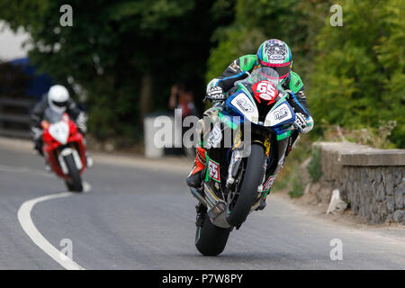 Skerries, County Dublin, Irlanda. 8 Luglio, 2018. La Skerries 100 motorcycle road racing; Michael Micko Sweeney in azione a Skerries 100 Credito: Azione Sport Plus/Alamy Live News Foto Stock