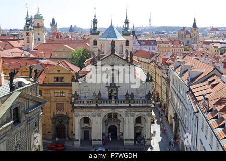 Chiesa del Santissimo Salvatore, Cavalieri della Croce Square, Staré Město (Città Vecchia), Praga Cechia (Repubblica Ceca), Europa Foto Stock