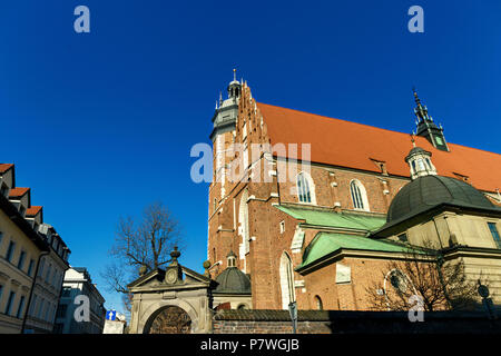 Cracovia in Polonia. Cattolica romana chiesa trecentesca Corpus Christi basilica nel quartiere ebraico di Kazimierz Foto Stock